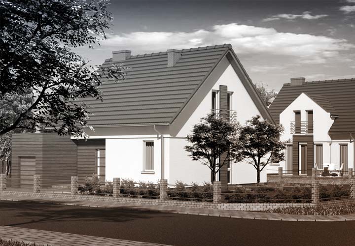 Miniatura wizualizacji osiedla domów jednorodzinnych i bliźniaczych w Wągrowcu